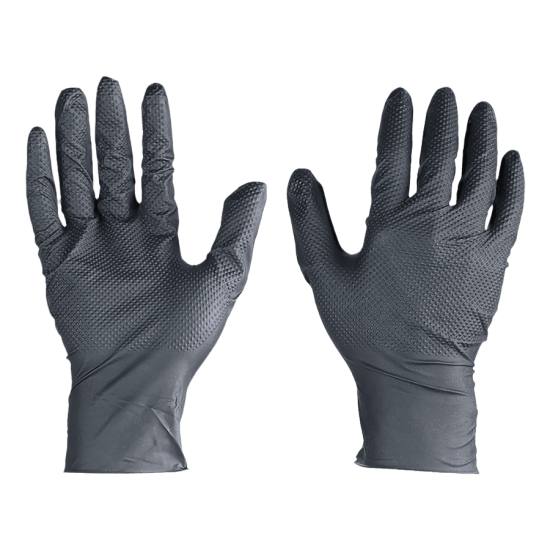 Сверхпрочные резиновые перчатки, нитриловые, чёрные, 50 шт. 8гр. Размер L