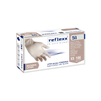 Одноразовые перчатки латексные 24 см. Reflexx R51-L. 5 гр. Толщина 0,08 мм.