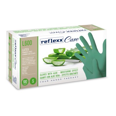 Одноразовые перчатки латексные 24 см. Reflexx L600-S. 6.2 гр. Толщина 0,12 мм.
