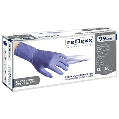 Одноразовые перчатки химостойкие сверхдлинные 29см. Reflexx R99-XL. 8,8 гр. Толщина 0,15 мм.
