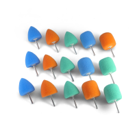 Полировальная насадка для гибкого вала (цилиндр, конус) полутвердая - комплект 15 шт.